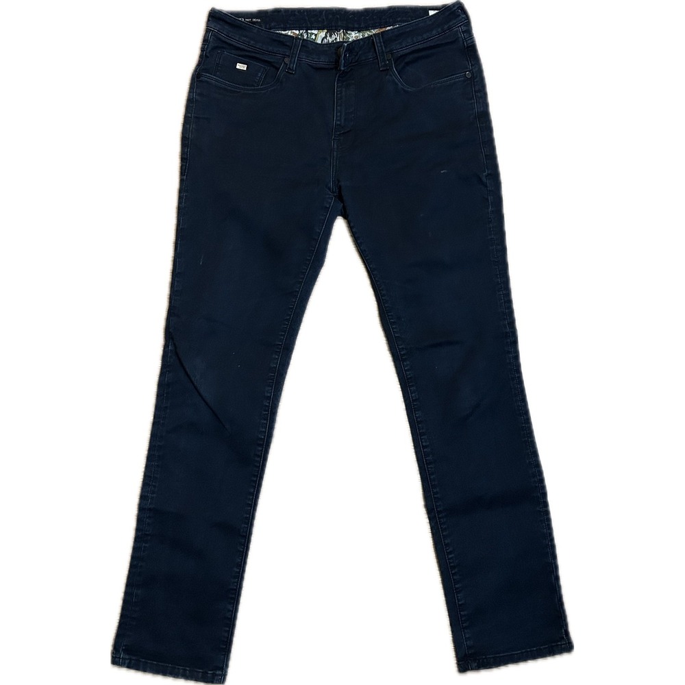 Ed Hardy Skuller Mens Dark Wash Slim Straight Jeans EHJN0435 Black Blue